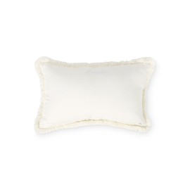 Poduszka dekoracyjna z mieszanką białego lnu z frędzli, 30x50-12614108-Lexington