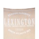 Poduszka dekoracyjna z logo Lexington w beżowej organicznej bawełnianej aksamicie, 30x50-12614106-Lexington