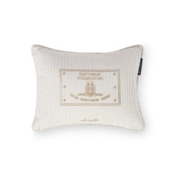 Poduszka dekoracyjna,Pasiasta beżowa organiczn z bawełny, 30x40-12614104-Lexington