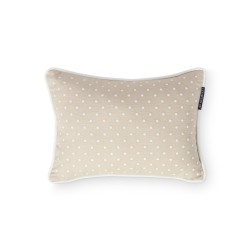 Poduszka dekoracyjna, kropkowana w beżowej mieszance lnianego, 30x40-12614111-Lexington