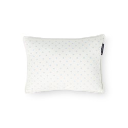 Poduszka dekoracyjna, kropkowana z białej mieszanki lnianą, 30x40-12614111-Lexington