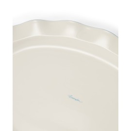 Talerz Falisty owalny z kamionki, biało-niebieski-12618008-Lexington