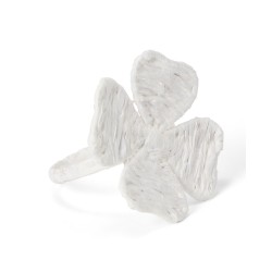 Obrączka/Pierścień z czterolistnym koniczyną na serwetki, biała-12618001-Lexington