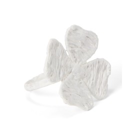 Obrączka/Pierścień z czterolistnym koniczyną na serwetki, biała-12618001-Lexington