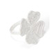Obrączka/Pierścień z czterolistnym koniczyną na serwetki, biała-12618001-Lexington