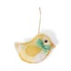 Zawieszka Mała ozdoba z ptaków z mieszanki lnianą, żółta-12613023-Lexington