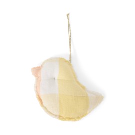 Zawieszka Mała ozdoba z ptaków z mieszanki lnianą, żółta-12613023-Lexington