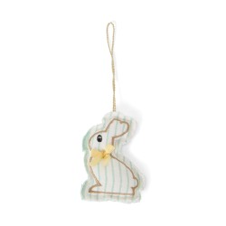 Zawieszka Ozdoba z zajączkiem wielkanocnym w blendie lnianej, zielona-12613024-Lexington