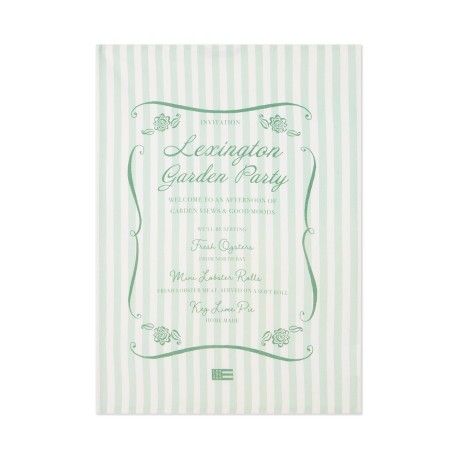 Ręcznik kuchenny, Menu imprezowe, organiczna bawełniana , zielony-12613008-Lexington