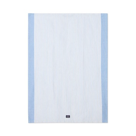 Ręcznik kuchenny z mieszanką lnu w paski, niebiesko-biały-12613007-Lexington