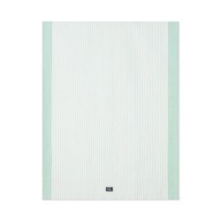 Ręcznik kuchenny z mieszanką lnu w paski, zielonobiały-12613007-Lexington