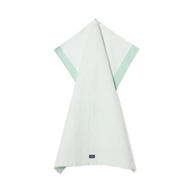 Ręcznik kuchenny z mieszanką lnu w paski, zielonobiały-12613007-Lexington
