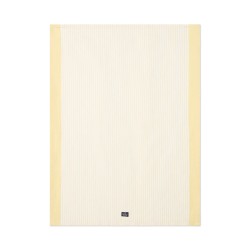 Ręcznik kuchenny z mieszanką lnu w paski, żółto-biały-12613007-Lexington