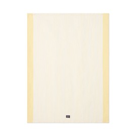 Ręcznik kuchenny z mieszanką lnu w paski, żółto-biały-12613007-Lexington