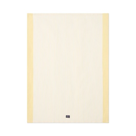 Ręcznik kuchenny z mieszanką lnu w paski, żółto-biały-12613007-Lexington