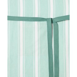 Fartuch z mieszanką lnianego w paski, zielonobiały-12613011-Lexington