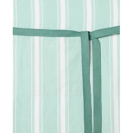 Fartuch z mieszanką lnianego w paski, zielonobiały-12613011-Lexington