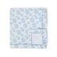 Obrus Organiczny bawełniany z kwiatowym wzorem, niebiesko-biały-12613000-Lexington