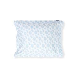 Poszewka na poduszkę-pościel-z kwiatowym wzorem z satynu, niebiesko-biała-12610000-Lexington