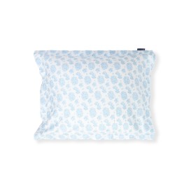 Poszewka na poduszkę-pościel-z kwiatowym wzorem z satynu, niebiesko-biała-12610000-Lexington