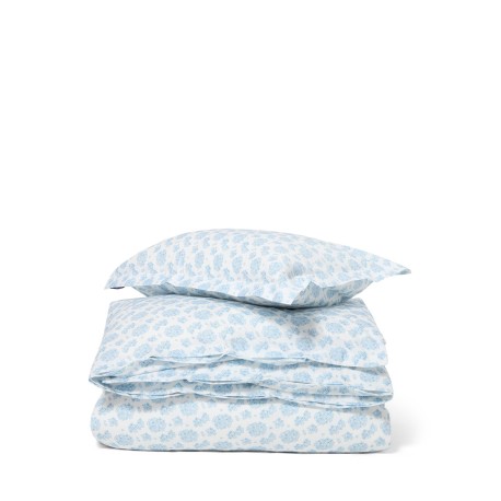 Pościel-Komplet-Bawełniane w kwiaty, niebiesko-białe-12610001-Lexington