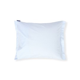 Poszewka na poduszkę-pościel-Pasiasta z bawełnianego satynu, niebiesko-biała-12610004-Lexington