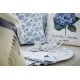 Poszewka dekoracyjna na poduszkę z mieszanką lnu z haftowaną kwiatową tkaniną, niebieska-12614112-Lexington