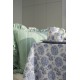 Obrus Organiczny bawełniany z kwiatowym wzorem, niebiesko-biały-12613000-Lexington