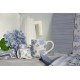 Kubek do espresso z kwiatami z kamionki, niebiesko-biały (zestaw 2)-12618004-Lexington