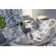 Kubek do espresso z kwiatami z kamionki, niebiesko-biały (zestaw 2)-12618004-Lexington
