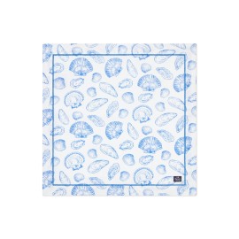 Serwetka-Organiczna bawełniana z nadrukiem muszlowo-biało-niebieskim-12623001