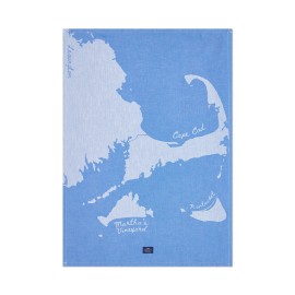 Ręcznik kuchenny-Cape cod org bawełniana z żakardu, niebiesko-biały-12623009-Lexington