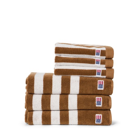 Striped Terry Towel Fudge/Snow White