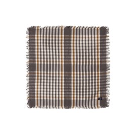 Checked Linen/Cotton Napkin with Fringes