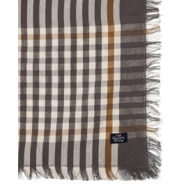 Checked Linen/Cotton Napkin with Fringes