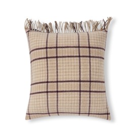 Checked Recycled Wool Pillow Cover