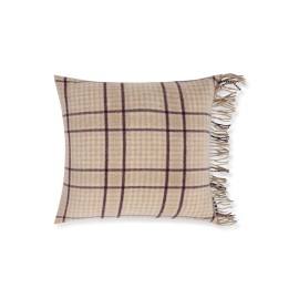 Checked Recycled Wool Pillow Cover