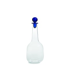 BILIA BOTTLE CLEAR, STOPPER BLUE