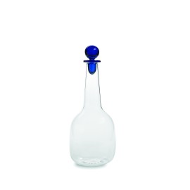 BILIA BOTTLE CLEAR, STOPPER BLUE