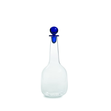 BILIA BOTTLE CLEAR, STOPPER BLUE
